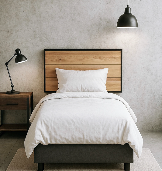 CABECERA INDIVIDUAL "FLOTANTE ESTILO INDUSTRIAL" MAPLE. Cabecero moderno, elegante y minimalista. Diseño sofisticado.