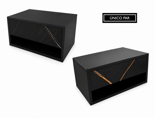 BUROS FLOTANTES "TIPO MARMOL" Par de burós modernos, elegantes y minimalistas. Diseño sofisticado.