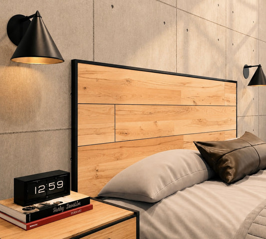 CABECERA INDIVIDUAL "FLOTANTE ESTILO INDUSTRIAL" MAPLE. Cabecero moderno, elegante y minimalista. Diseño sofisticado.