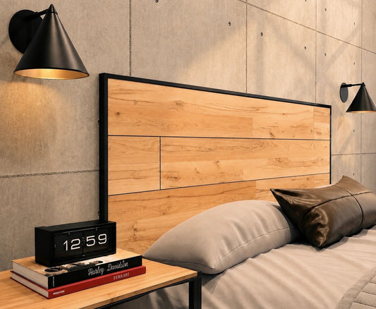 CABECERA INDIVIDUAL "FLOTANTE ESTILO INDUSTRIAL" MAPLE. Cabecero moderno, elegante y minimalista. Diseño sofisticado.